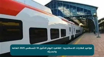 مواعيد قطارات الإسكندرية – القاهرة اليوم الاثنين 18 أغسطس 2025 العامة والحديثة
